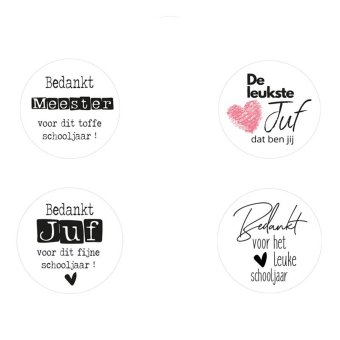 Sticker | juf en meester (mix) | 10 stuks